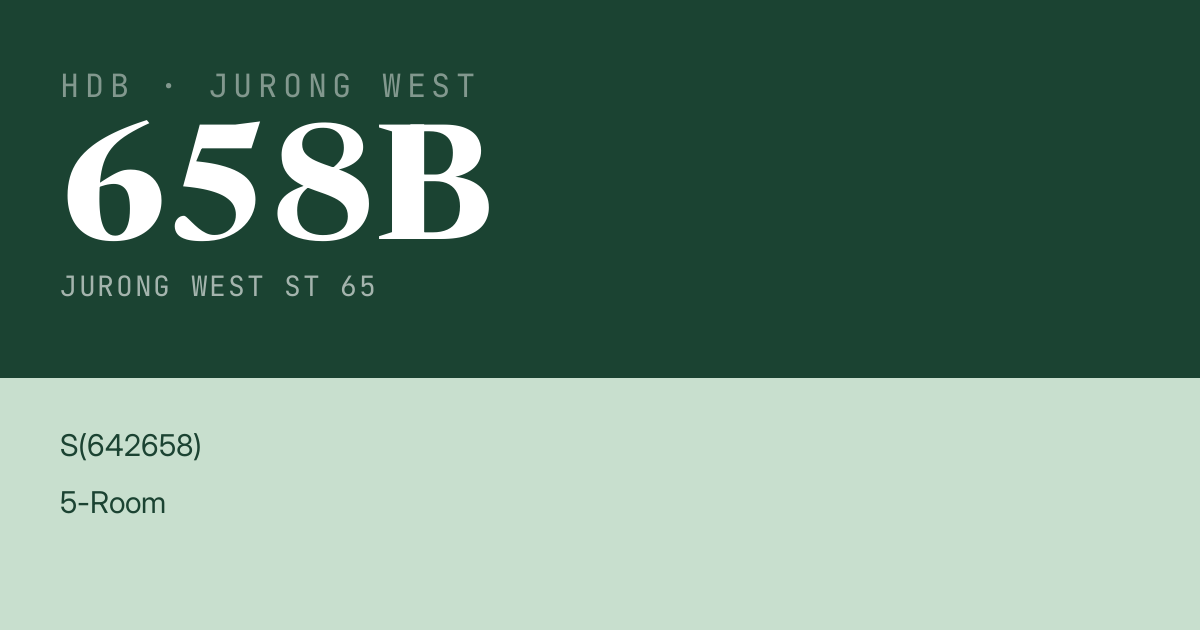 Blk 658B Jurong West St 65 HDB Resale | Price, Transactions & Rental Data