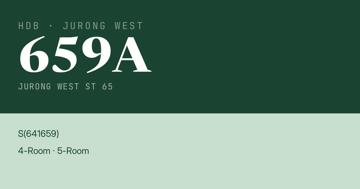 Blk 659A Jurong West St 65 HDB Resale | Price, Transactions & Rental Data
