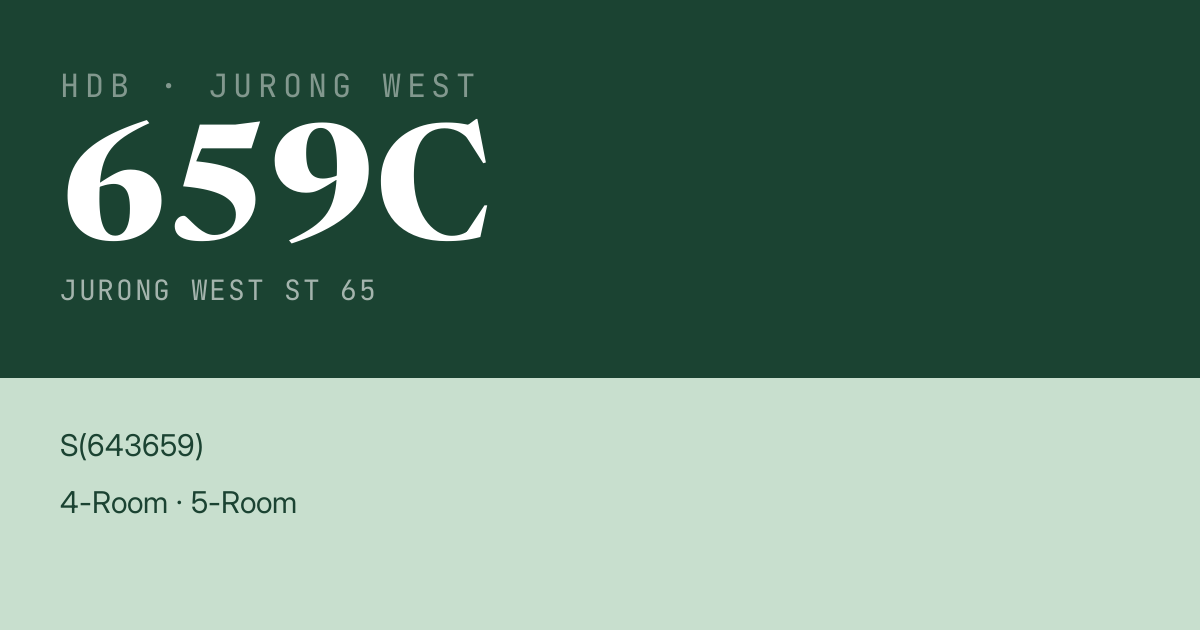 Blk 659C Jurong West St 65 HDB Resale | Price, Transactions & Rental Data
