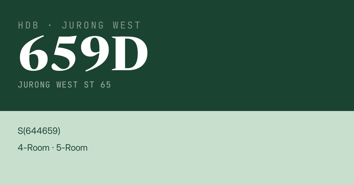 Blk 659D Jurong West St 65 HDB Resale | Price, Transactions & Rental Data