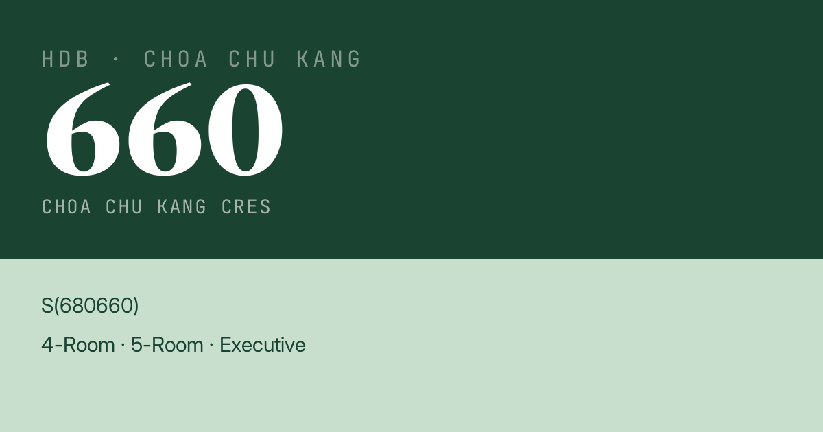Blk 660 Choa Chu Kang Cres HDB Resale | Price, Transactions & Rental Data