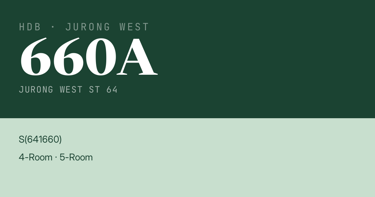 Blk 660A Jurong West St 64 HDB Resale | Price, Transactions & Rental Data