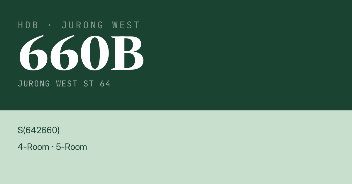 Blk 660B Jurong West St 64 HDB Resale | Price, Transactions & Rental Data