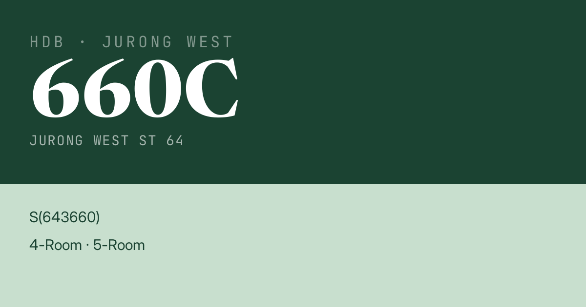 Blk 660C Jurong West St 64 HDB Resale | Price, Transactions & Rental Data