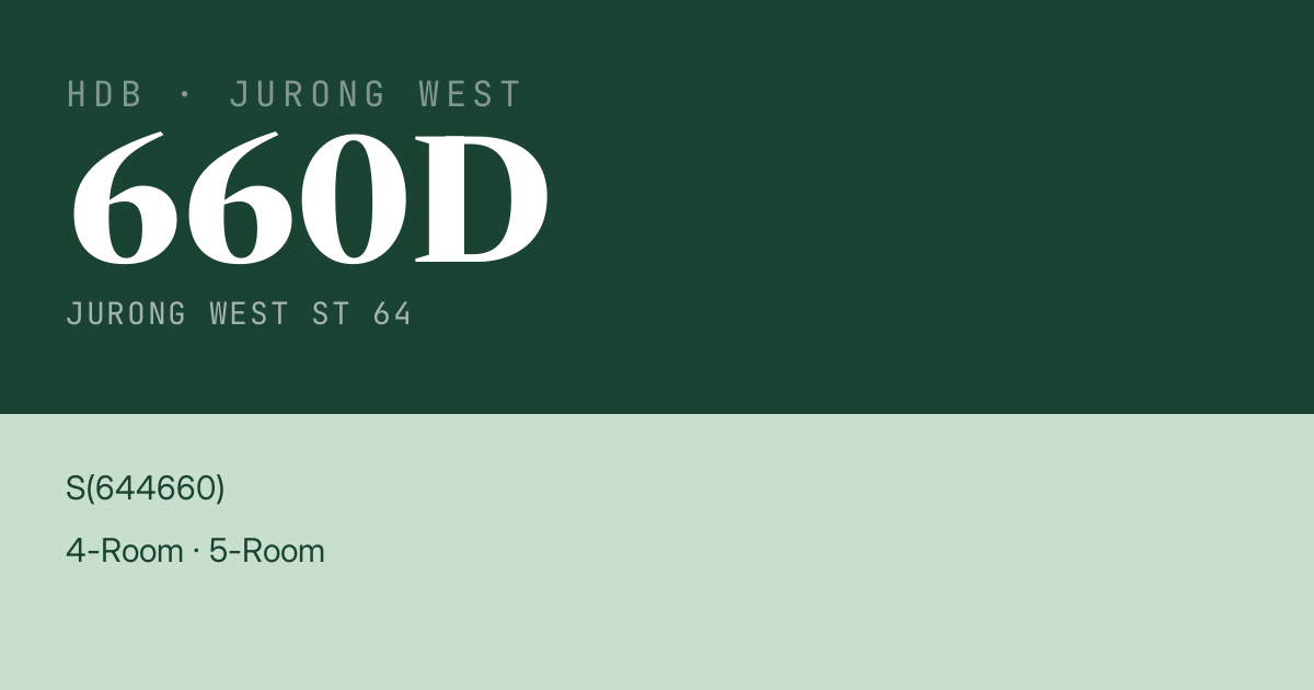 Blk 660D Jurong West St 64 HDB Resale | Price, Transactions & Rental Data