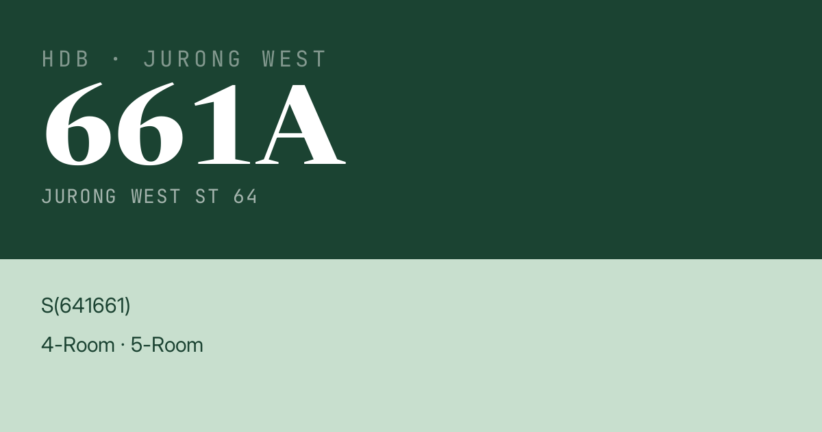 Blk 661A Jurong West St 64 HDB Resale | Price, Transactions & Rental Data