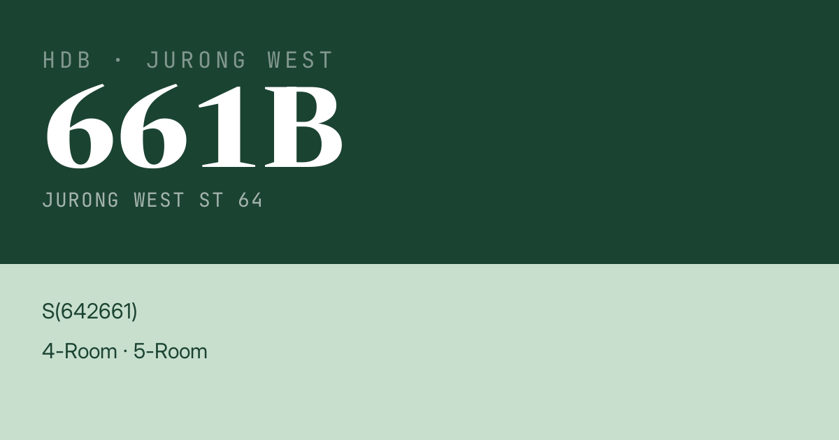 Blk 661B Jurong West St 64 HDB Resale | Price, Transactions & Rental Data