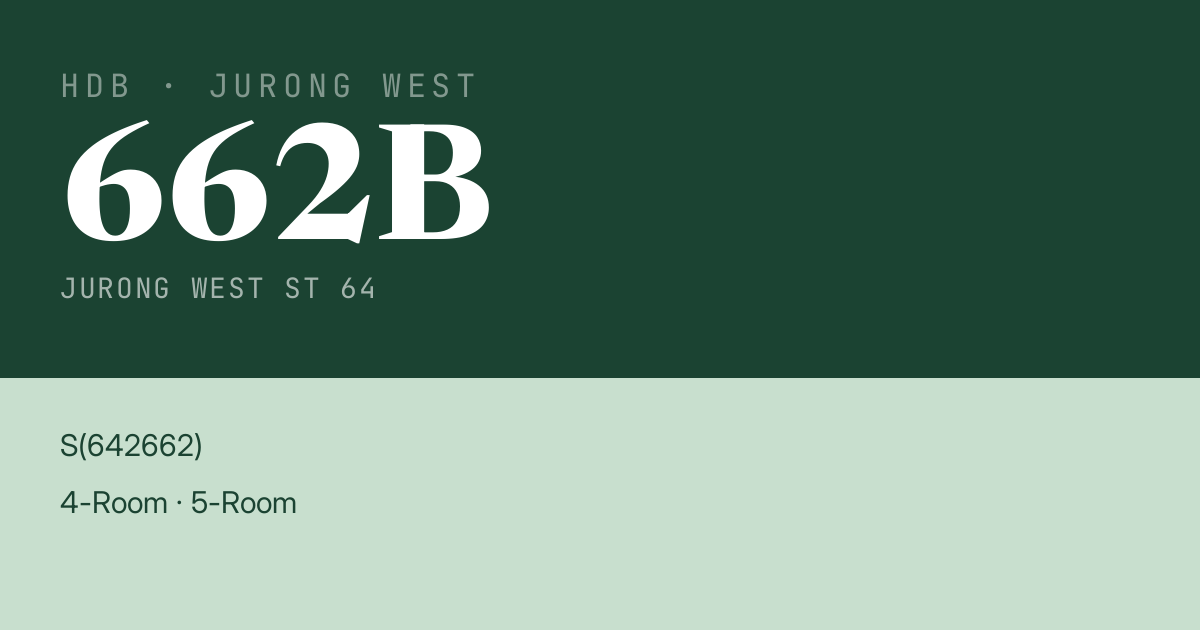 Blk 662B Jurong West St 64 HDB Resale | Price, Transactions & Rental Data