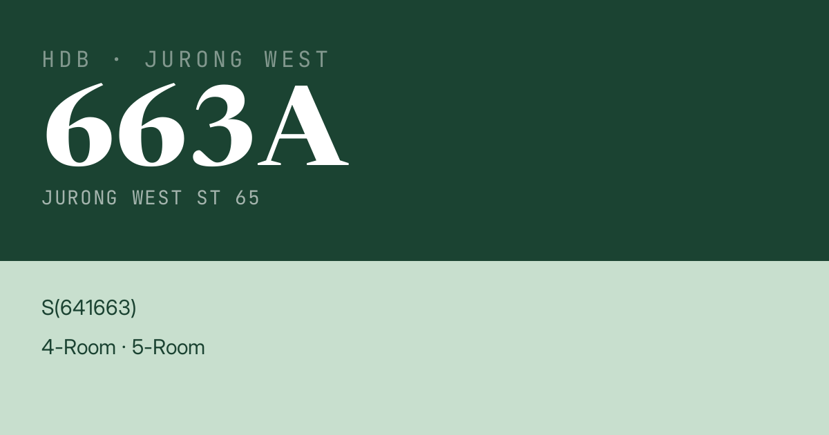 Blk 663A Jurong West St 65 HDB Resale | Price, Transactions & Rental Data