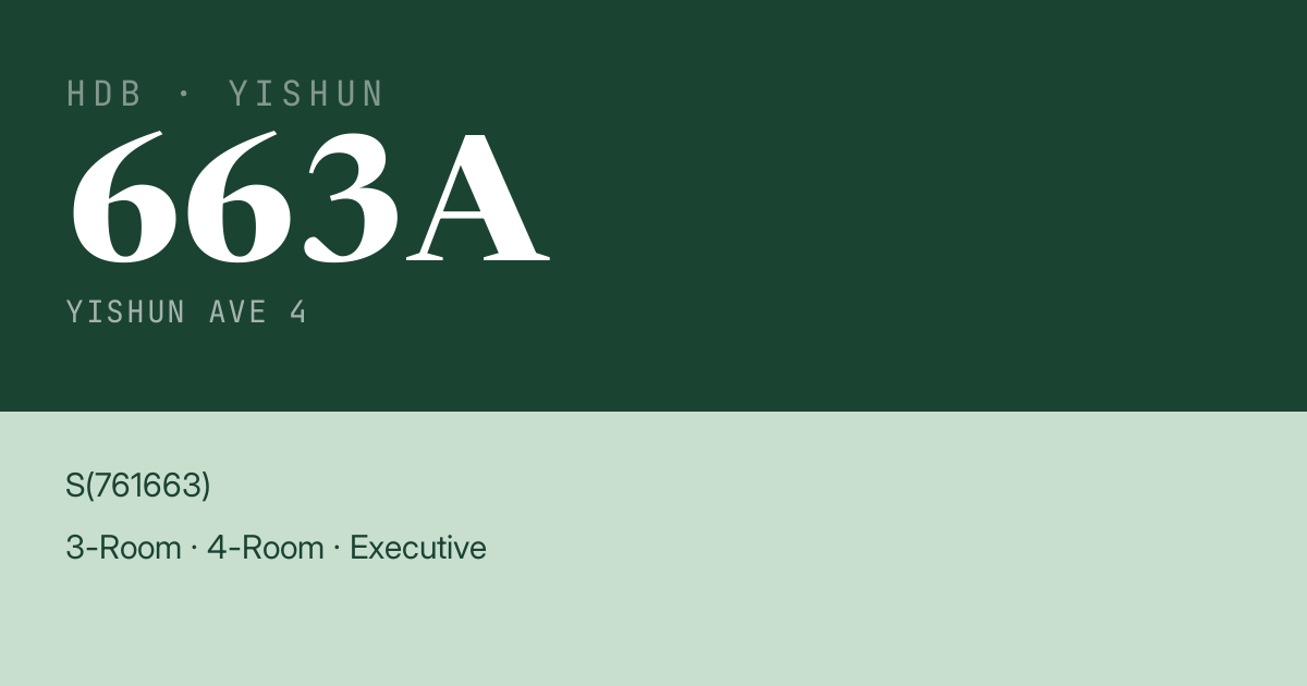 Blk 663A Yishun Ave 4 HDB Resale | Price, Transactions & Rental Data