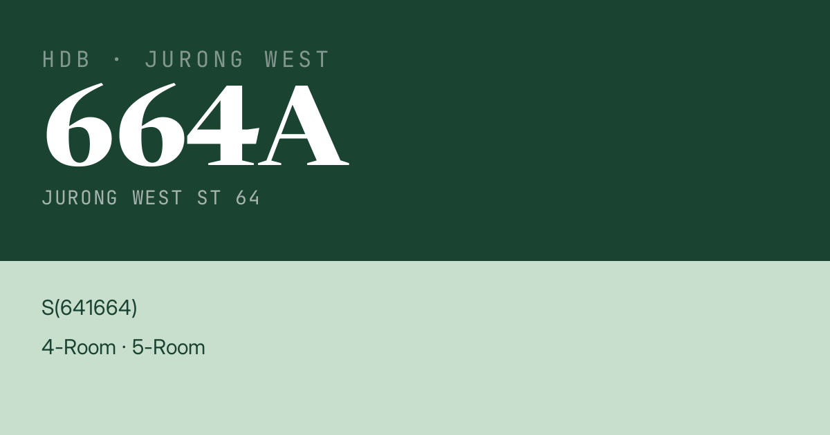Blk 664A Jurong West St 64 HDB Resale | Price, Transactions & Rental Data