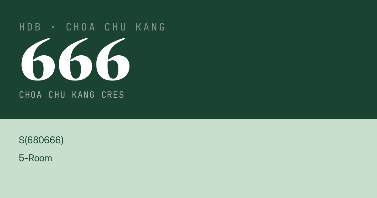 Blk 666 Choa Chu Kang Cres HDB Resale | Price, Transactions & Rental Data