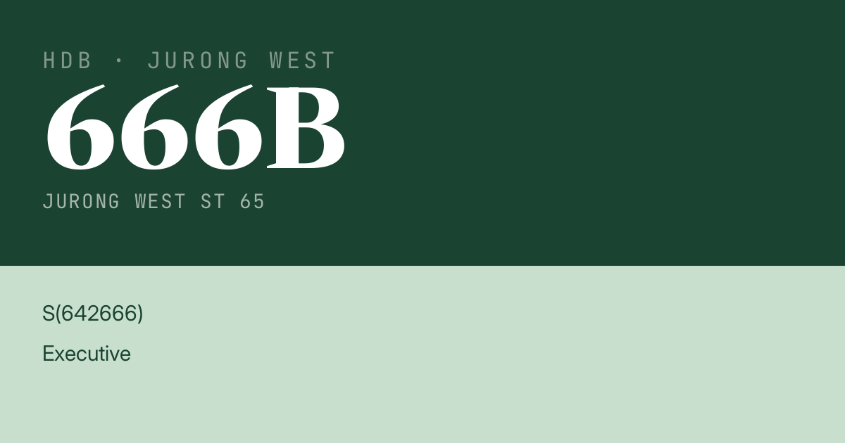 Blk 666B Jurong West St 65 HDB Resale | Price, Transactions & Rental Data