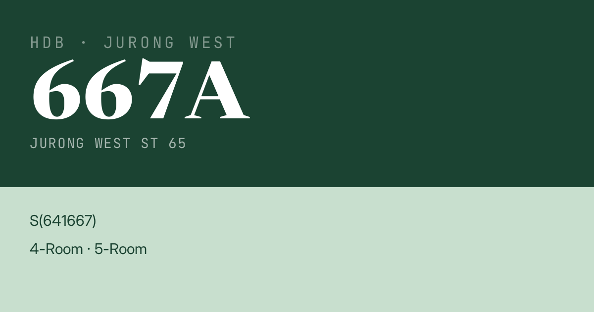 Blk 667A Jurong West St 65 HDB Resale | Price, Transactions & Rental Data