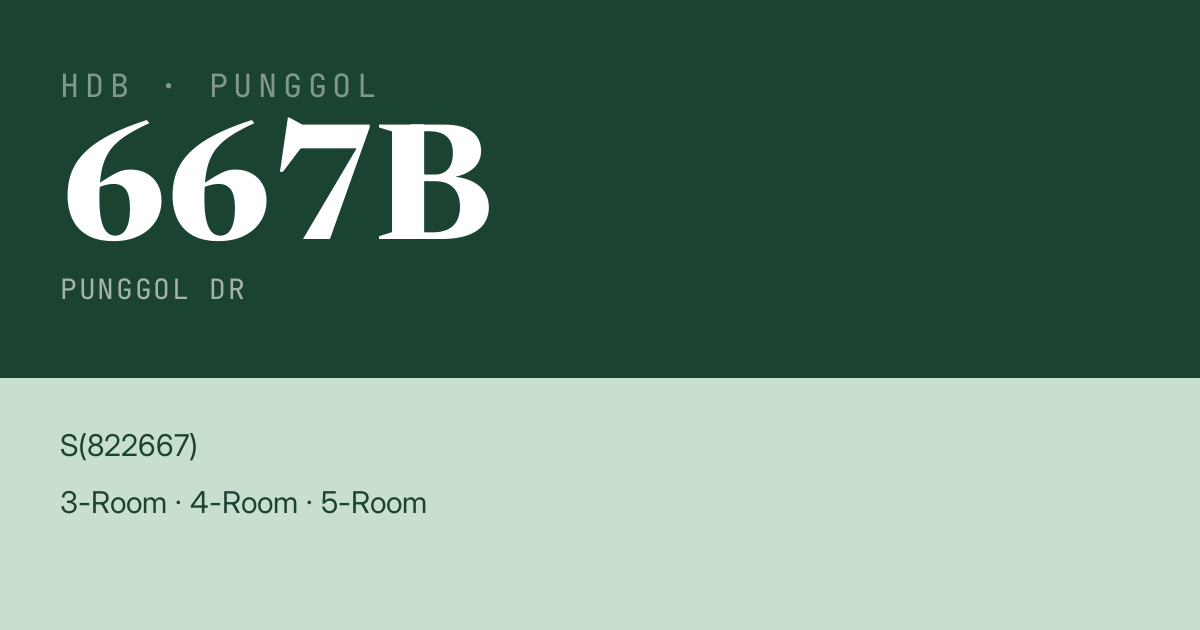 Blk 667B Punggol Dr HDB Resale | Price, Transactions & Rental Data