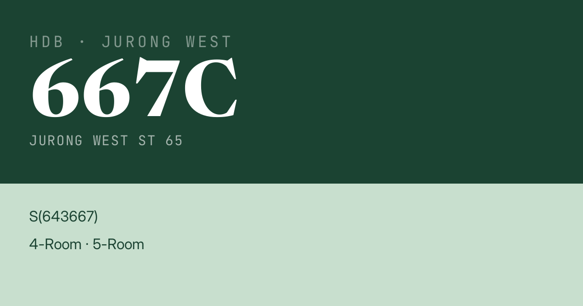 Blk 667C Jurong West St 65 HDB Resale | Price, Transactions & Rental Data