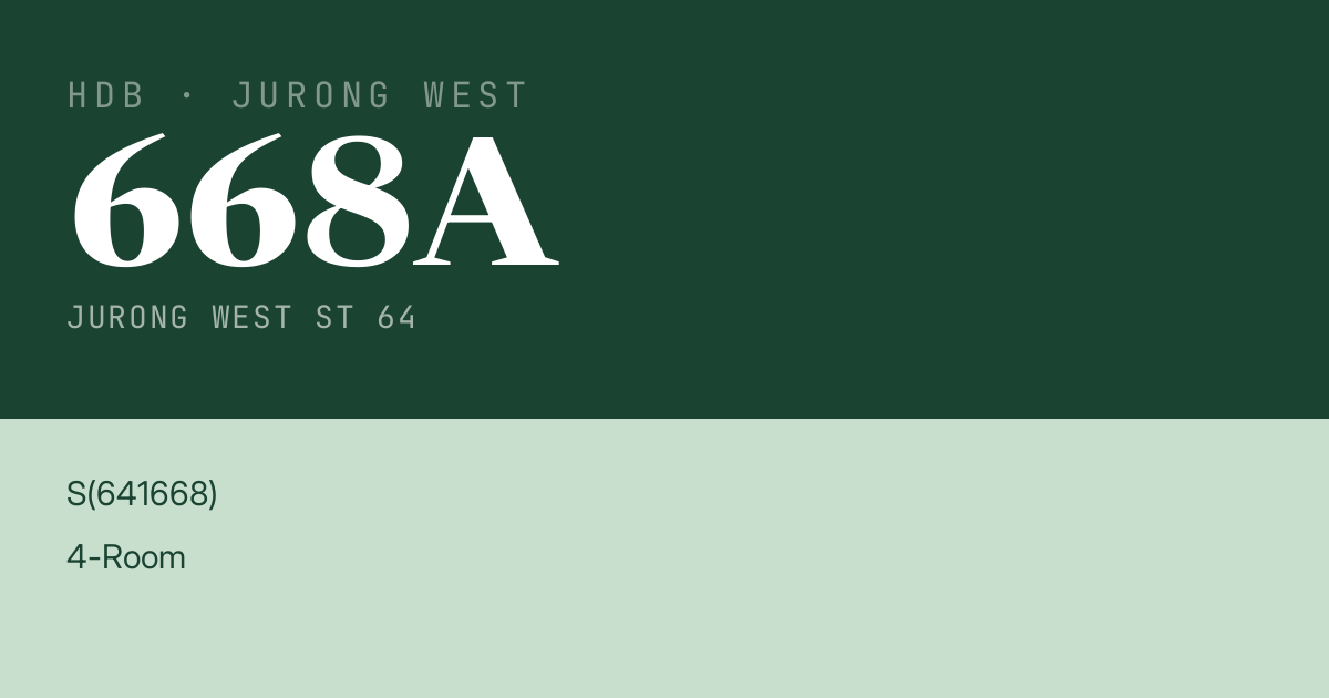 Blk 668A Jurong West St 64 HDB Resale | Price, Transactions & Rental Data