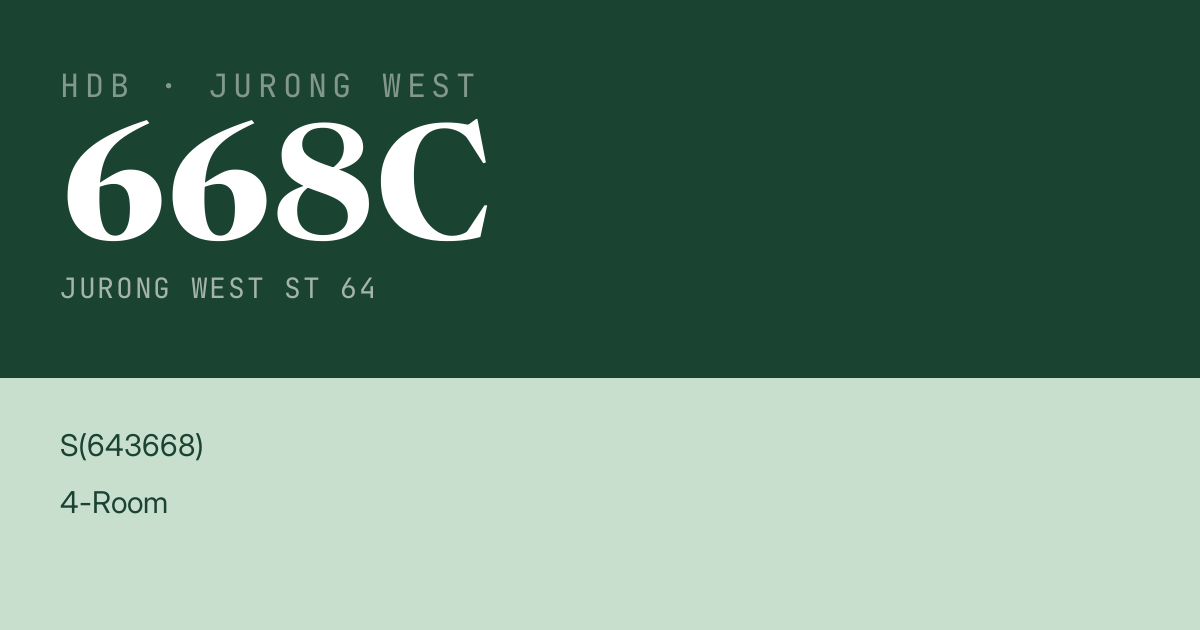 Blk 668C Jurong West St 64 HDB Resale | Price, Transactions & Rental Data