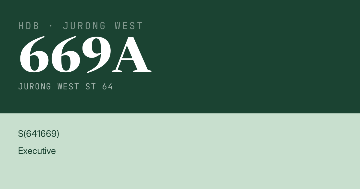 Blk 669A Jurong West St 64 HDB Resale | Price, Transactions & Rental Data