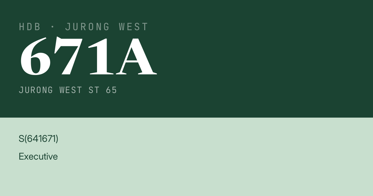 Blk 671A Jurong West St 65 HDB Resale | Price, Transactions & Rental Data