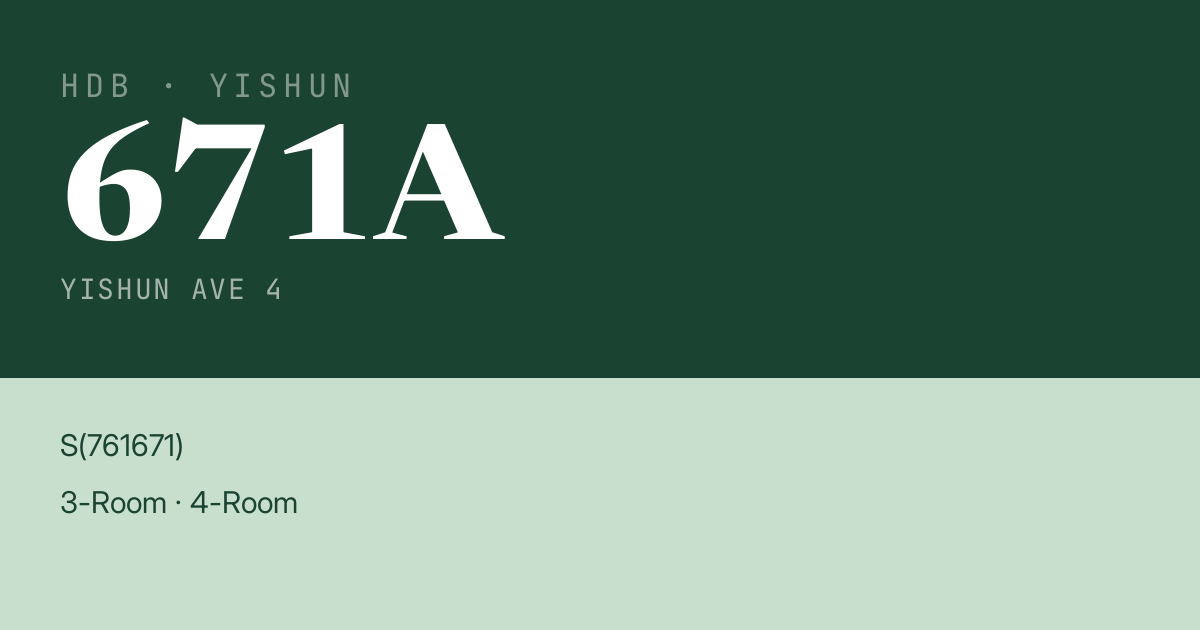 Blk 671A Yishun Ave 4 HDB Resale | Price, Transactions & Rental Data