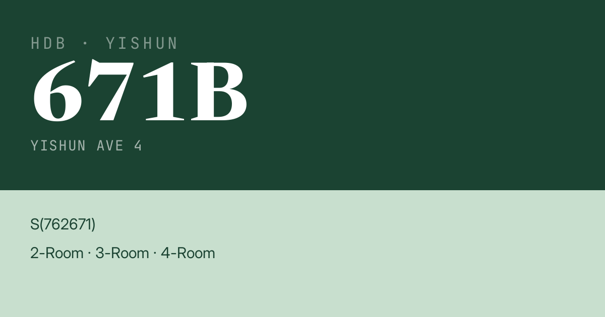 Blk 671B Yishun Ave 4 HDB Resale | Price, Transactions & Rental Data