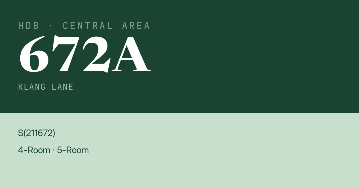 Blk 672A Klang Lane HDB Resale | Price, Transactions & Rental Data