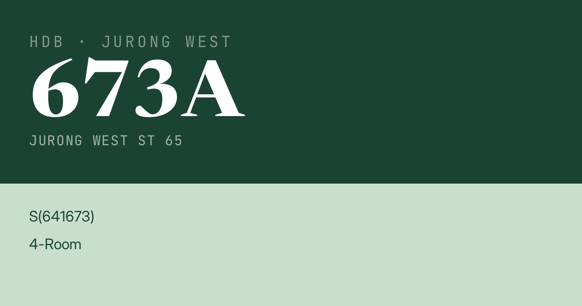 Blk 673A Jurong West St 65 HDB Resale | Price, Transactions & Rental Data
