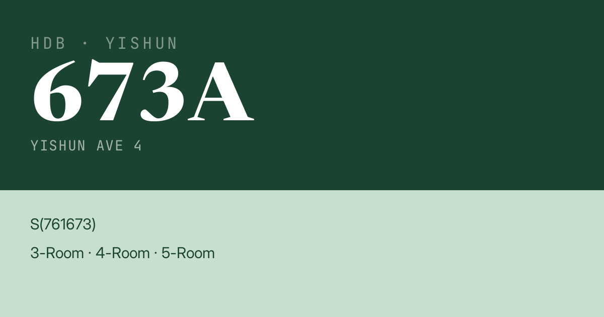 Blk 673A Yishun Ave 4 HDB Resale | Price, Transactions & Rental Data