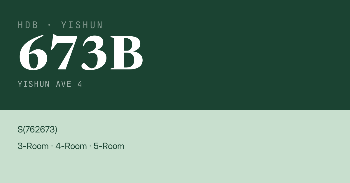 Blk 673B Yishun Ave 4 HDB Resale | Price, Transactions & Rental Data