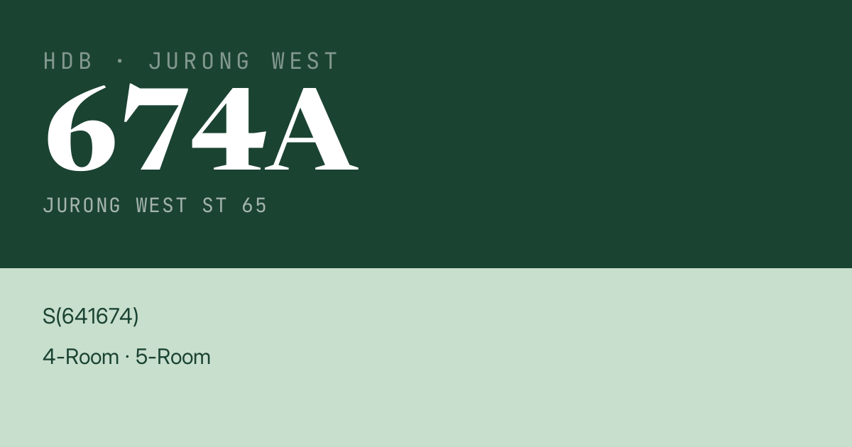 Blk 674A Jurong West St 65 HDB Resale | Price, Transactions & Rental Data
