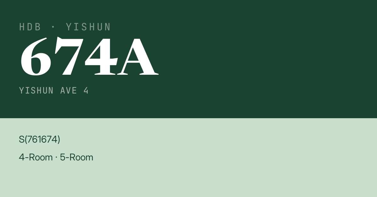 Blk 674A Yishun Ave 4 HDB Resale | Price, Transactions & Rental Data