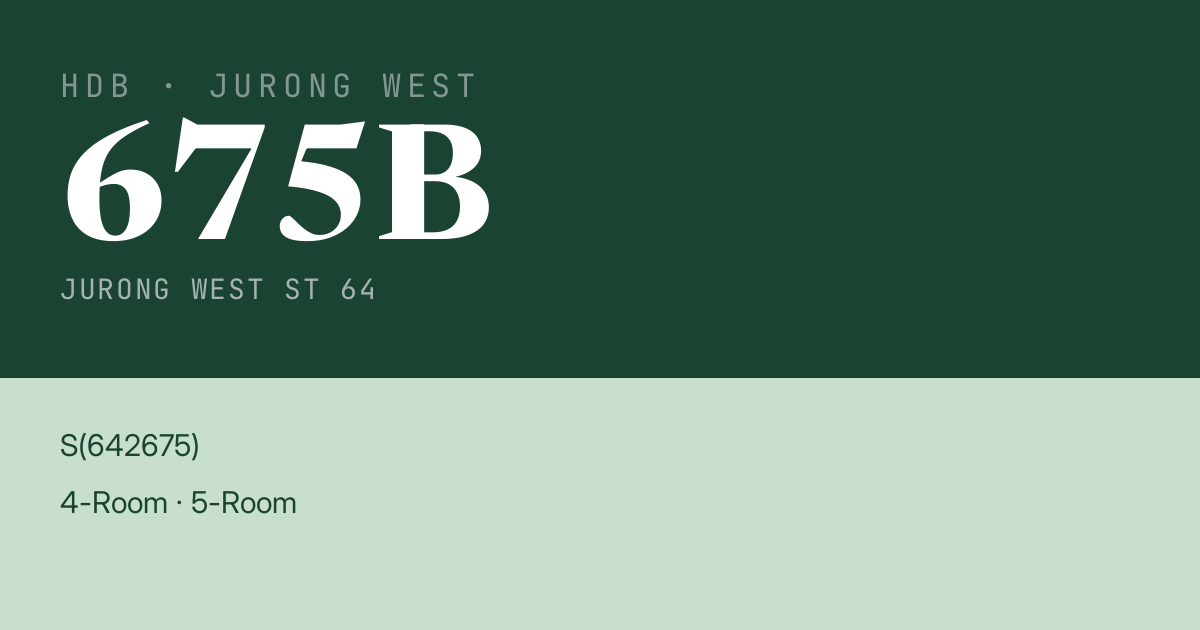 Blk 675B Jurong West St 64 HDB Resale | Price, Transactions & Rental Data