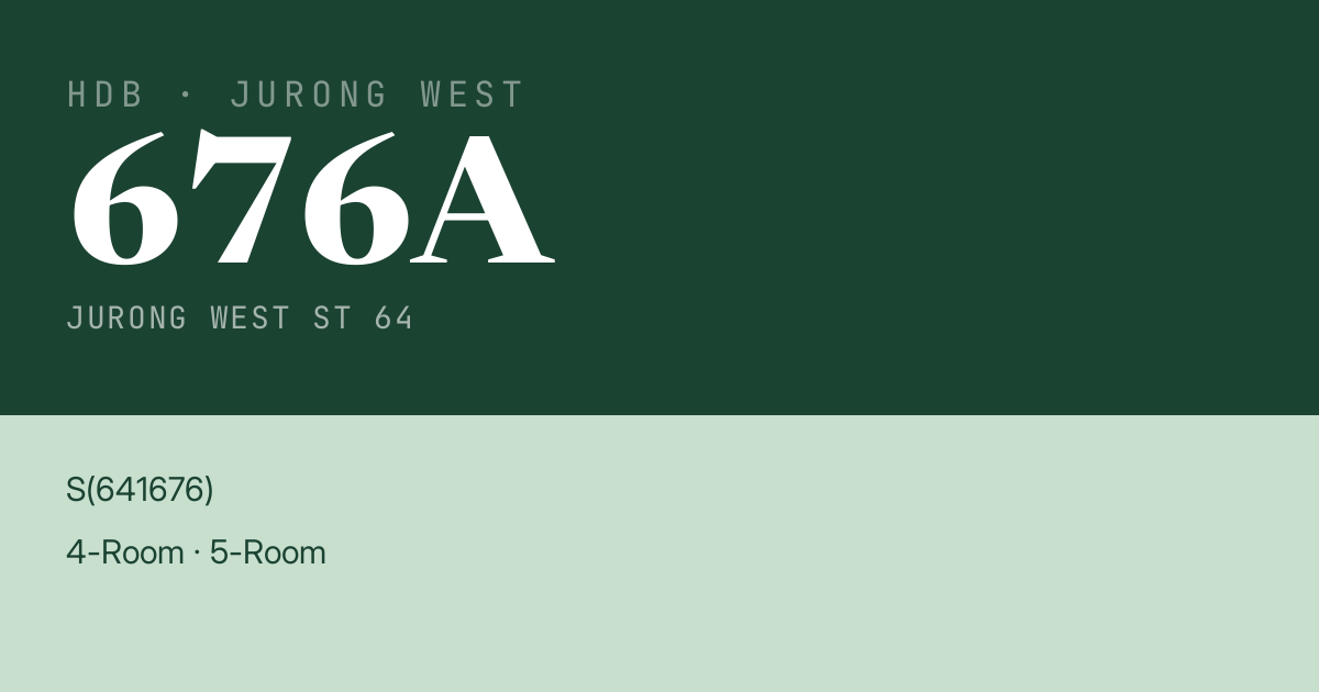 Blk 676A Jurong West St 64 HDB Resale | Price, Transactions & Rental Data