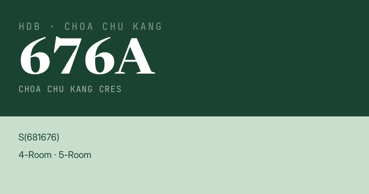 Blk 676A Choa Chu Kang Cres HDB Resale | Price, Transactions & Rental Data