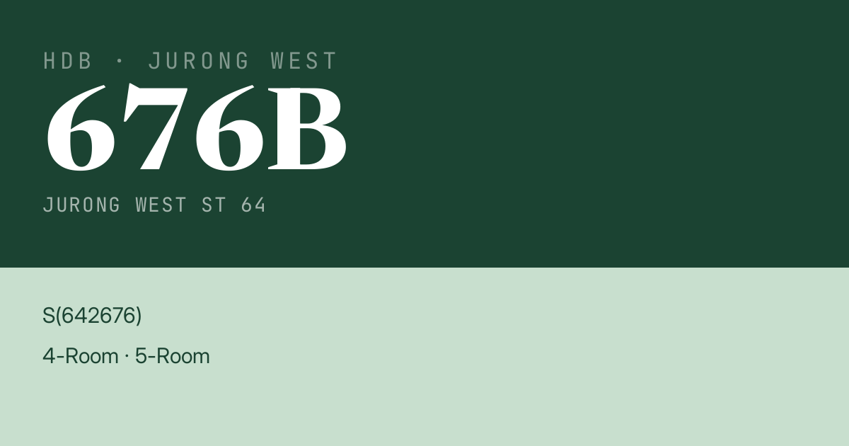 Blk 676B Jurong West St 64 HDB Resale | Price, Transactions & Rental Data