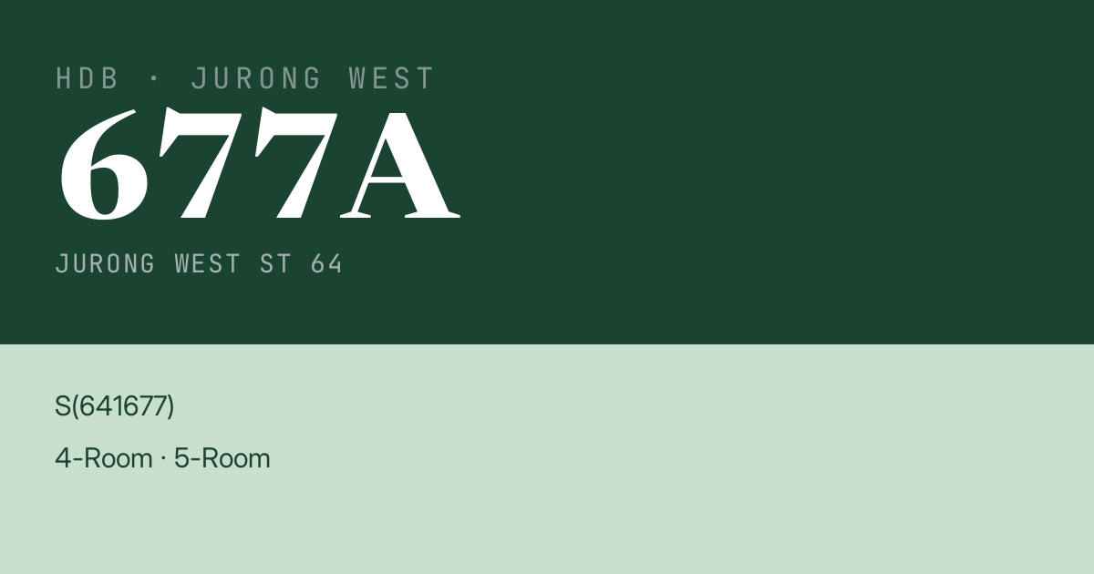 Blk 677A Jurong West St 64 HDB Resale | Price, Transactions & Rental Data