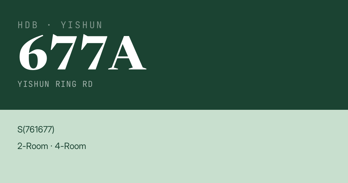 Blk 677A Yishun Ring Rd HDB Resale | Price, Transactions & Rental Data
