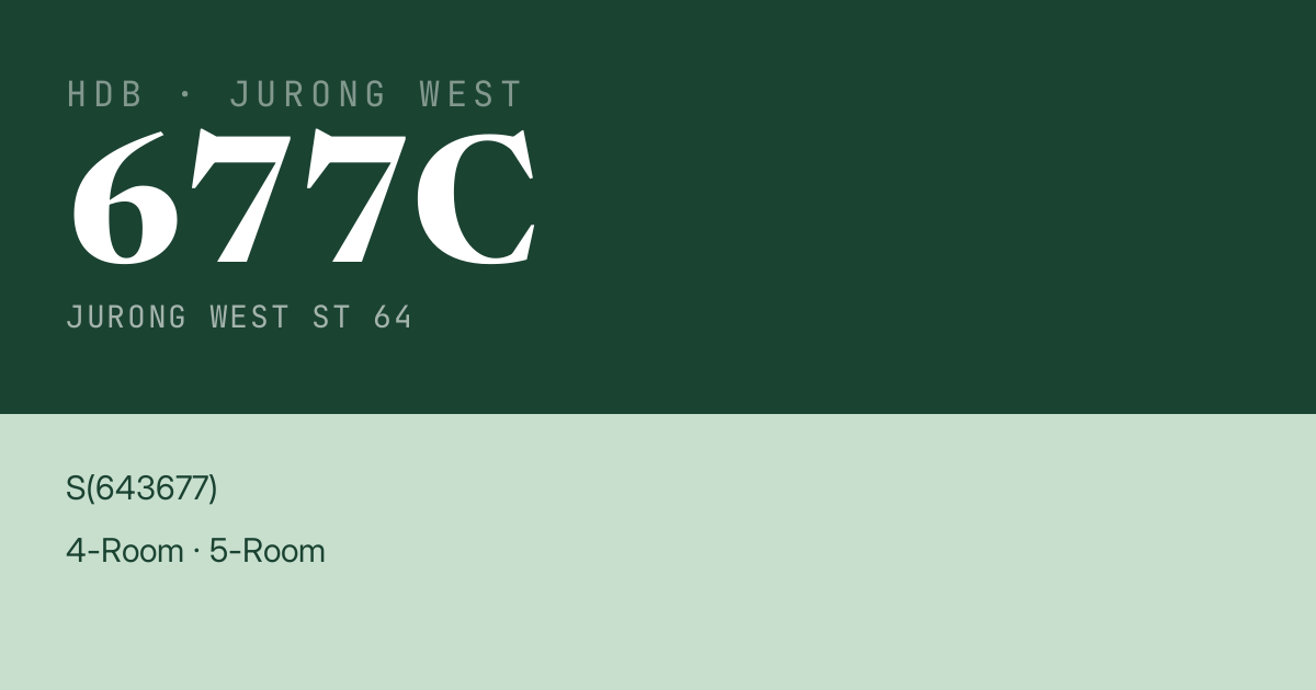 Blk 677C Jurong West St 64 HDB Resale | Price, Transactions & Rental Data