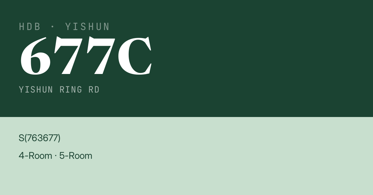 Blk 677C Yishun Ring Rd HDB Resale | Price, Transactions & Rental Data