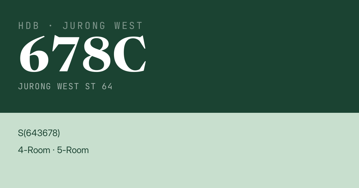Blk 678C Jurong West St 64 HDB Resale | Price, Transactions & Rental Data