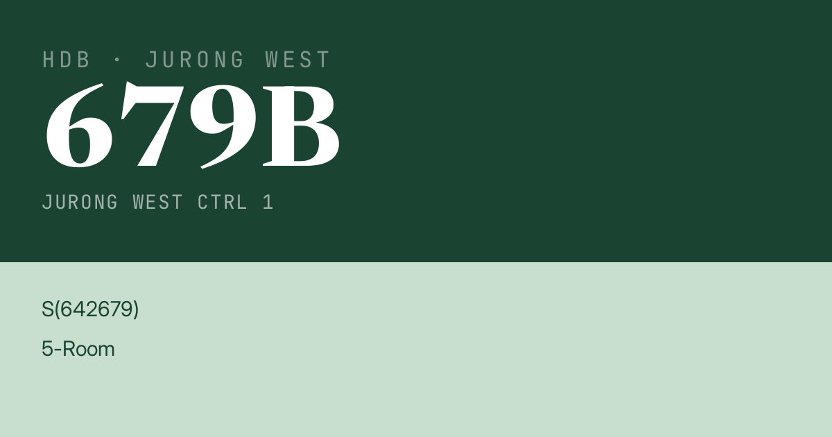 Blk 679B Jurong West Ctrl 1 HDB Resale | Price, Transactions & Rental Data