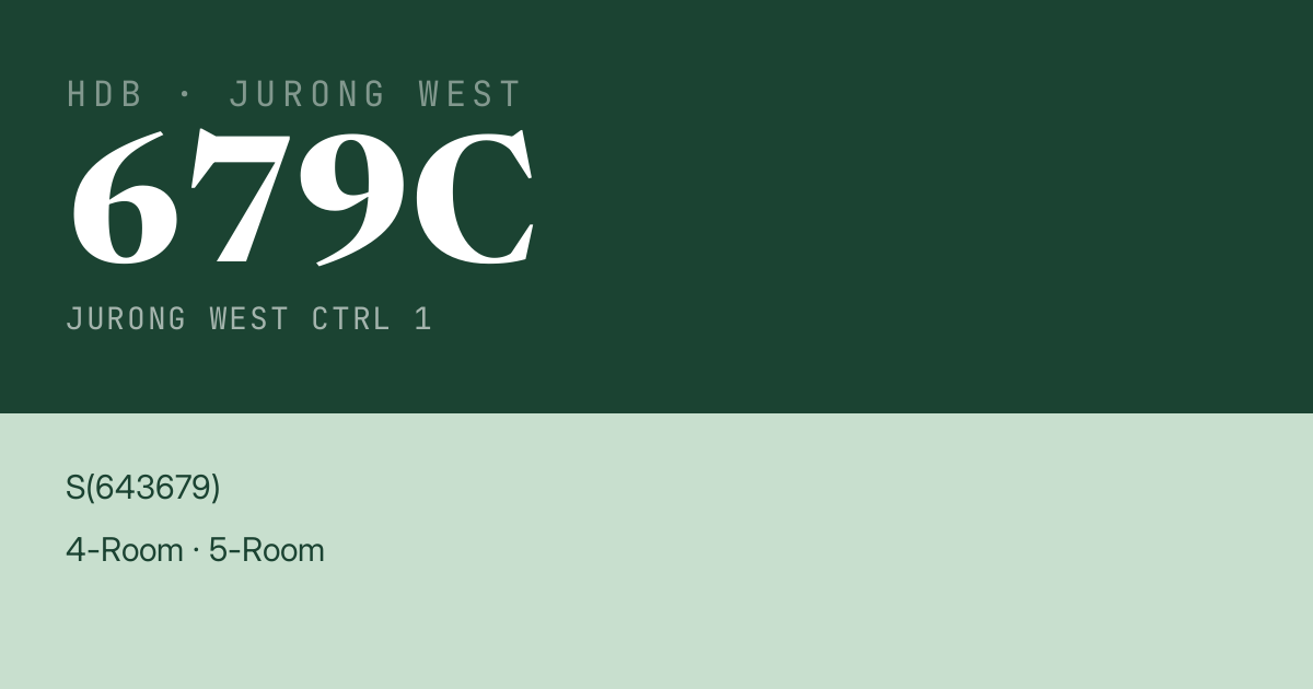 Blk 679C Jurong West Ctrl 1 HDB Resale | Price, Transactions & Rental Data