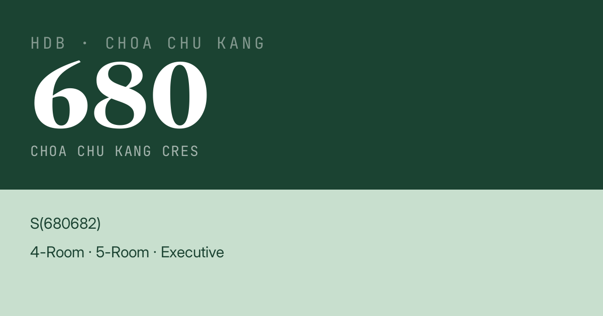 Blk 680 Choa Chu Kang Cres HDB Resale | Price, Transactions & Rental Data