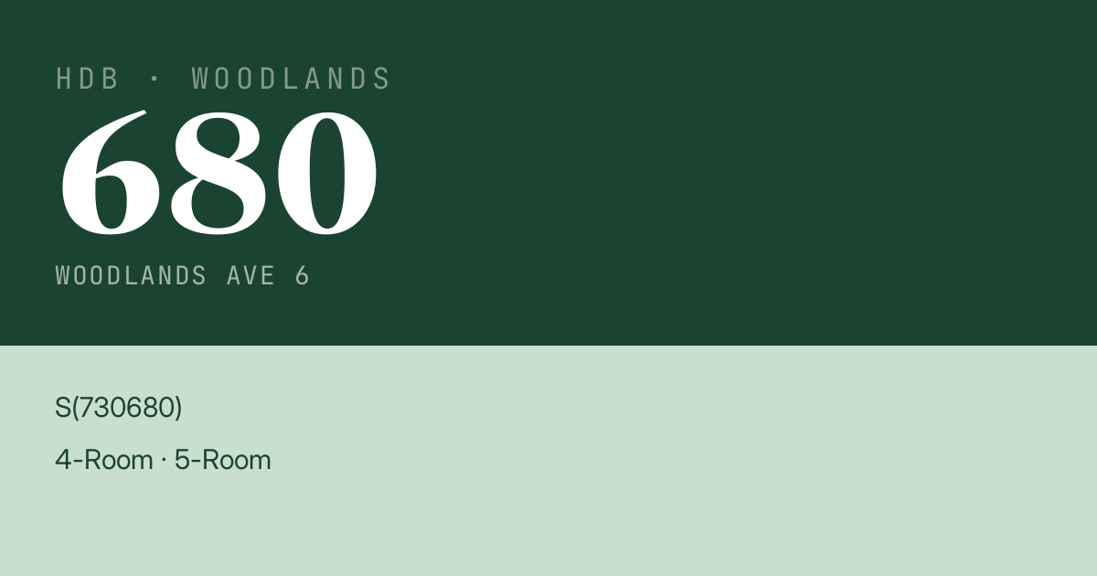 Blk 680 Woodlands Ave 6 HDB Resale | Price, Transactions & Rental Data