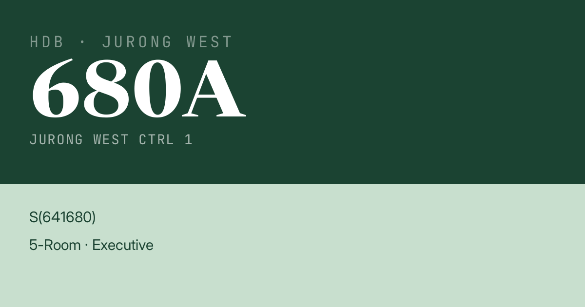 Blk 680A Jurong West Ctrl 1 HDB Resale | Price, Transactions & Rental Data