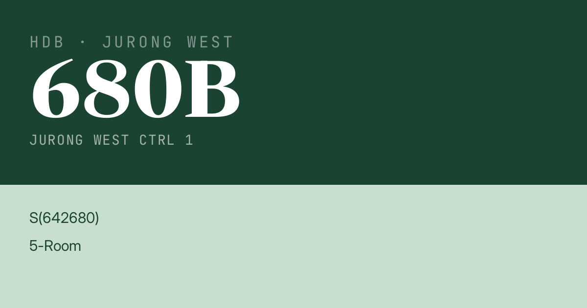 Blk 680B Jurong West Ctrl 1 HDB Resale | Price, Transactions & Rental Data