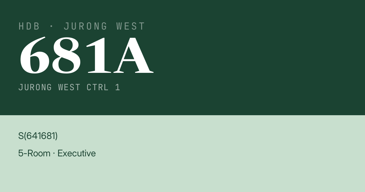 Blk 681A Jurong West Ctrl 1 HDB Resale | Price, Transactions & Rental Data
