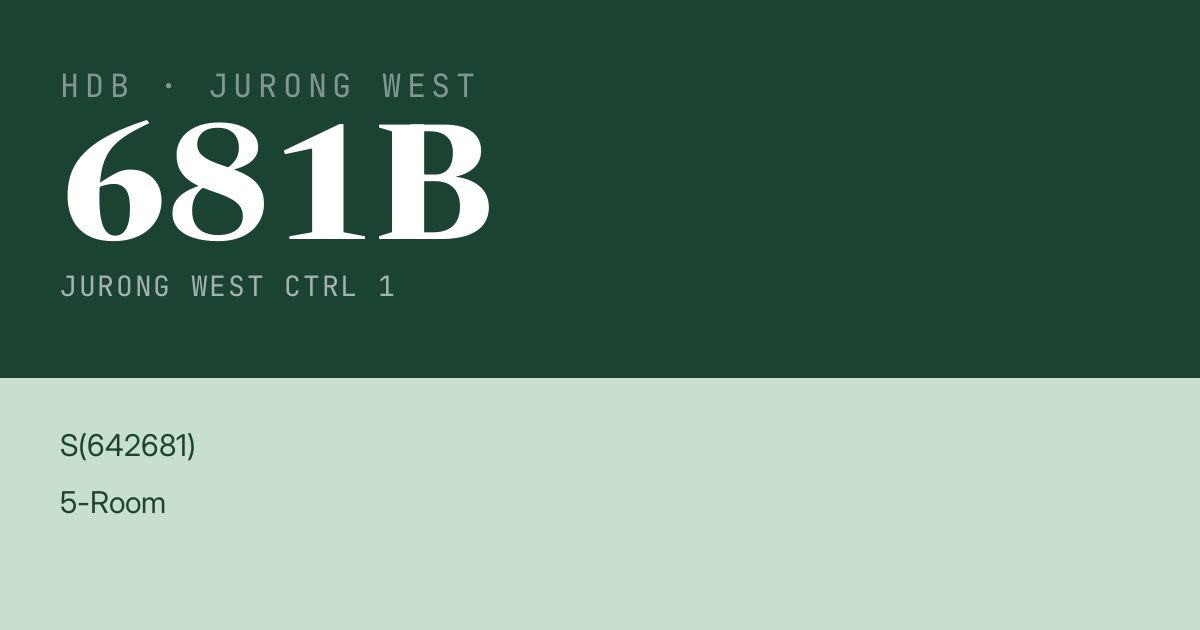 Blk 681B Jurong West Ctrl 1 HDB Resale | Price, Transactions & Rental Data