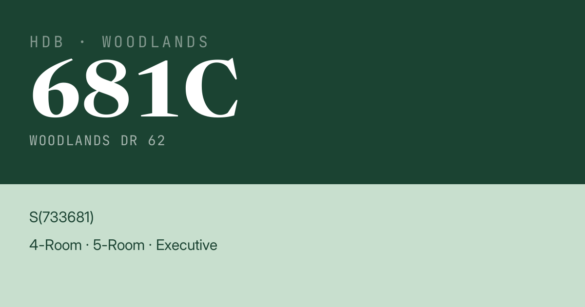 Blk 681C Woodlands Dr 62 HDB Resale | Price, Transactions & Rental Data